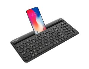 Multi-device Bluetooth Antimicrobial Keyboard With Tablet/phone Cradle - Qwerty