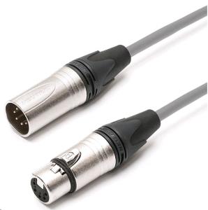 DMX Cable - 5-pin XLR Male / Female - 1m - Grey
