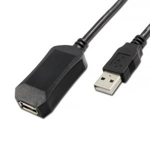 Active USB 2.0 Extension Cable - 480Mbps - USB Type-A M/F - 5m Black