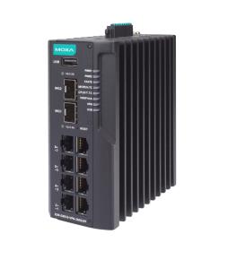 MOXA Secure Router - 8 GbE copper + 2 GbE SFP multiport industrial with ...