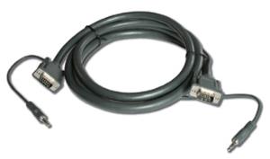 15-pin Hd Male To 15-pin Hd Male + 3.5mm Stereo Audio Cable 10.7m