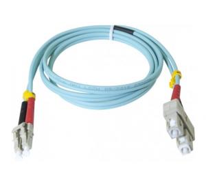 Fiber Duplex Patch Cord Om3 Lszh 50/125 Sc/lc Aqua 5m