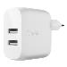Dual USB-a Wall Charger 12w X2 White