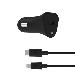 Powerjolt USB-c Pd 18w Car Charger With USB-c To Lightning Cable - Black