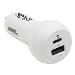 TRIPP LITE Dual-Port USB Car Charger - 30W PD Charging, USB-C (18W) & USB-A (12W), USB-C to Lightning Cable, White