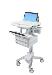 Styleview Laptop Cart Non-powered 4 Drawers (white Grey And Polished Aluminum)