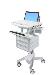 Styleview Laptop Cart Non-powered 9 Drawers (white Grey And Polished Aluminum)