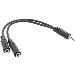 3.5mm Jack Y-cable Male To 2x 3.5mm Jack Female Stereo 1m