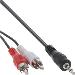 Audio Cable 2x Rca Male To 3.5mm Stereo Male 5m