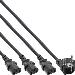 Y-power Cable 1x CEE 7/7 / 3x 3pin IEC C13 Male Black 3m