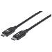 USB 2.0 Cable Type-C Male to Type-C Male 480Mbps 5A 2m Black