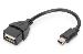 USB 2.0 adapter cable, OTG, type mini B - A M/F, 20cm USB 2.0 conform Black