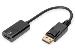 ASSMANN DisplayPort adapter cable, DP - HDMI type A M/F, 20cm w/interlock, HDMI Ver. 2.0, active, CE, gold, black