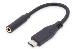 USB Type-C Audio adapter cable, Type-C - 3.5mm M/F, 20cm Audio input/output, Version 3.1, CE, black