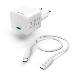 Fast Charger with USB-C Charging Cable, Mini Charger, PD, 25W, 1.5m, White