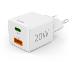 Fast Charger, 1x USB-C, 1x USB-A, Mini-Charger, PD, 20 W, white