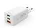 Fast Charger, 2x USB-C, 1x USB-A, Mini Charger, PD, 65 W, white