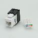 Keystone Jack CAT6 Rj-45 Unshielded 180° Toolless White