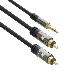 High Quality Audio Connection Cable 1x 3.5mm Stereo Jack Male - 2x RCA Male - 5m
