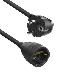 Powercord Extension Cable CEE 7/7 Male (angled) - CEE 7/7 Female Black 10m