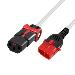Powercord C13 IEC Lock+ - C14 IEC Lock Dual Locking White 1.5m