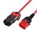 Powercord C13 IEC Lock+ - C14 IEC Lock Dual Locking Red 1.5m