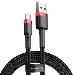 Braided Cafule Fast Charging Cable - USB Type-A To Type-C 2A - 2m - Black (Nylon)