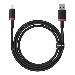 Dura 2.4A USB Type A to Lightning Fast Charging Cable - 2m (Black/Red)