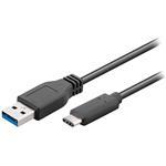 USB-C to USB A 3.0 Cable - 15cm - Black