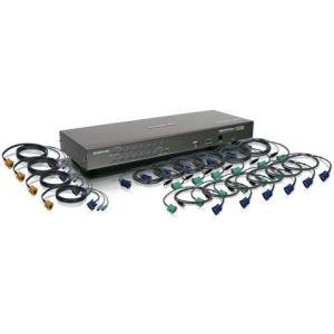 KVM Switch With Cables 16-port USB Ps/2 Combo