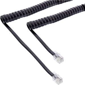 Câble Téléphone Spiralé InLine 2 M Noir - Connecteurs RJ10 Pour Combiné - 2